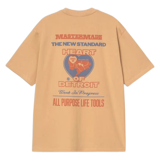 T-shirt S/S Arcan T-Shirt - Dusty H Brown Heavy Stone Wash - T-Shirt di Carhartt Wip | Francis Concept