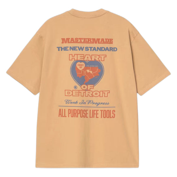 T-shirt S/S Arcan T-Shirt - Dusty H Brown Heavy Stone Wash - T-Shirt di Carhartt Wip | Francis Concept