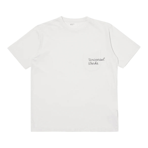 T-Shirt Universal Works Print Pocket Tee - Ecru - T-Shirt di Universal Works | Francis Concept