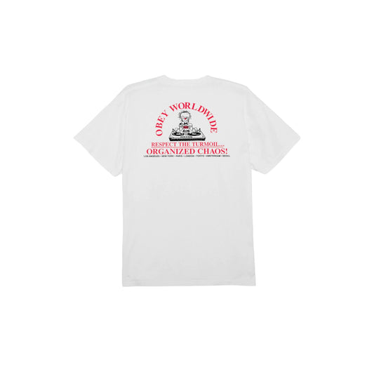T-shirt Uomo Obey Organized Chaos Classic Tee - Bianco - T-Shirt di Obey | Francis Concept