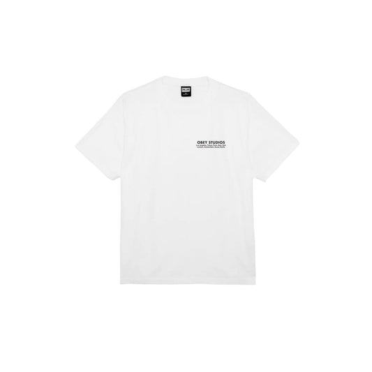 T-shirt Uomo Obey Studios Eye Heavyweight Classic Tee - Bianco - T-Shirt di Obey | Francis Concept