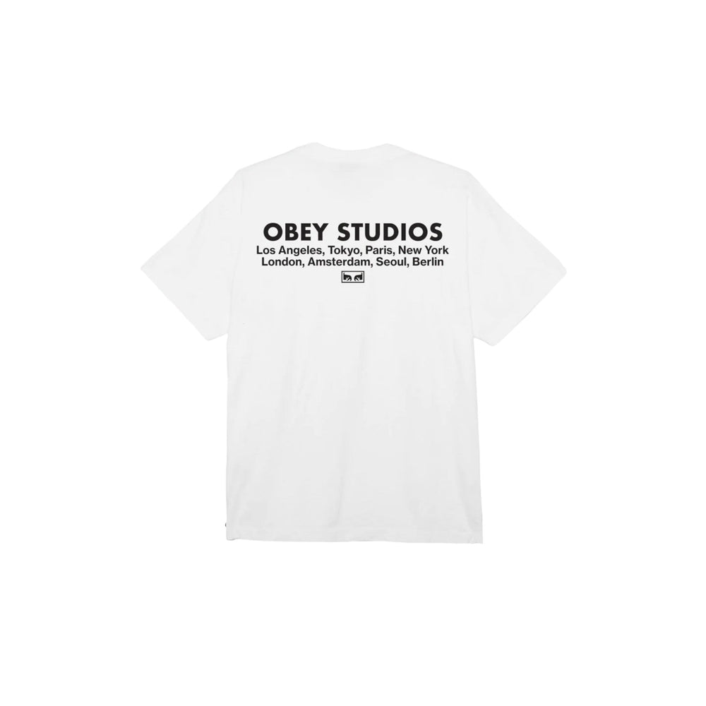 T-shirt Uomo Obey Studios Eye Heavyweight Classic Tee - Bianco - T-Shirt di Obey | Francis Concept