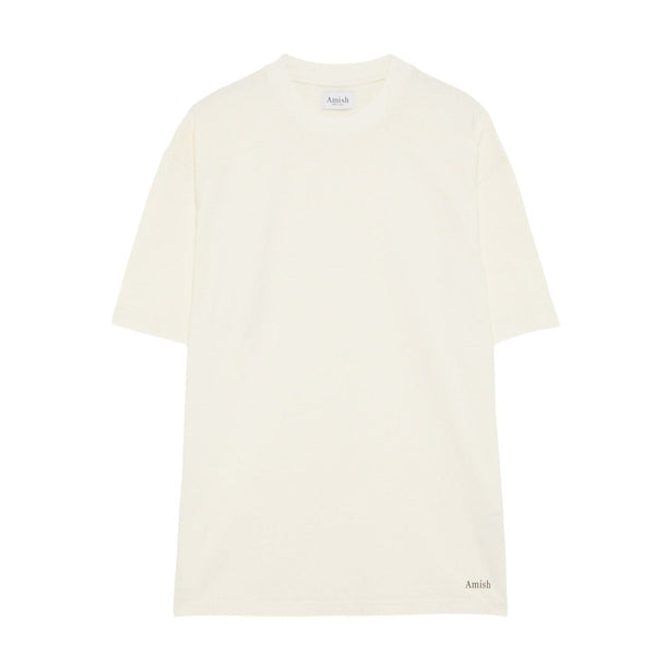 T-shirt Uomo oversize Amish Unisex Micro Logo AMISH Jersey . Off White Bianco - T-Shirt di Amish | Francis Concept