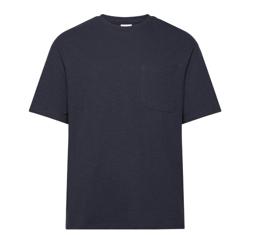 T-shirt Uomo Selected Homme Slub SS O - Neck Tee - Blu - T-Shirt di Selected | Francis Concept